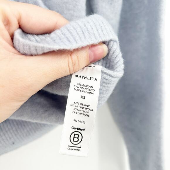 Athleta Womens Fall Hawthorn Extra‎ Fine Merino Wool Blend Crewneck Sweater XS - Picture 5 of 6